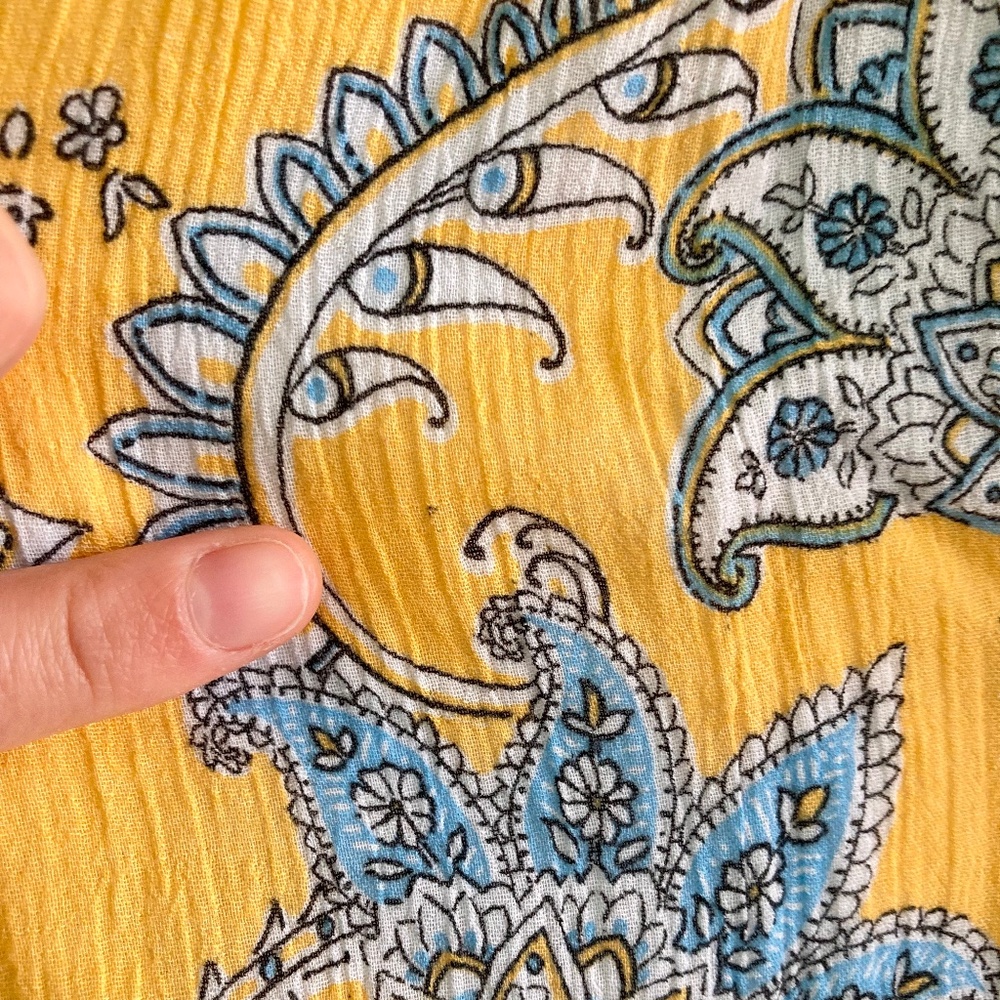 Women’s size medium Chaps yellow and blue paisley/floral patterned long skirt - Picture 7 of 7